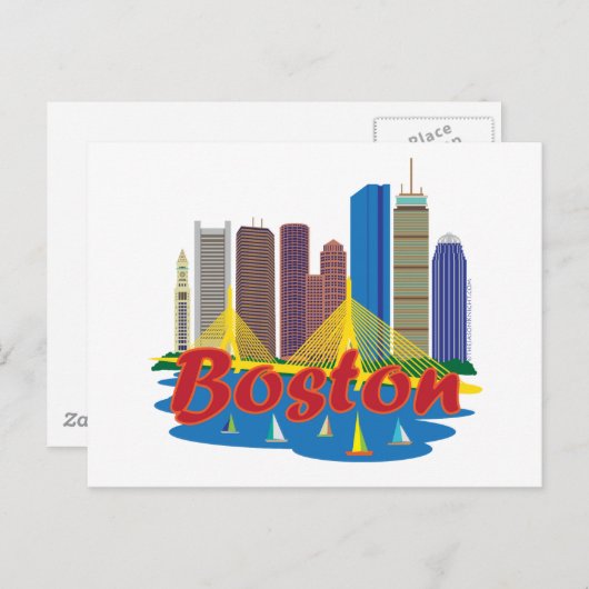 Boston Skyline Postkarte (Vorne/Hinten)