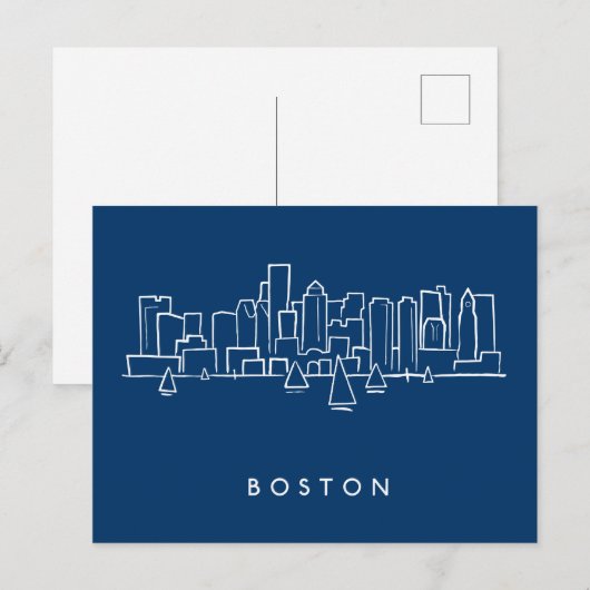Boston Skyline Postkarte (Vorne/Hinten)