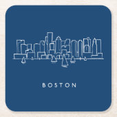 Boston-Skyline Rechteckiger Pappuntersetzer (Vorderseite)