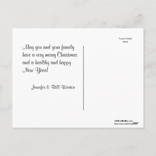 Boston Skyline Red Snowflake Weihnachten (Rückseite)