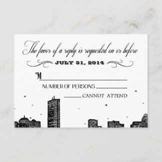 Boston Skyline RSVP-Kartenkongruenz RSVP Karte