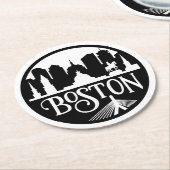 Boston Skyline Runder Pappuntersetzer (Angewinkelt)