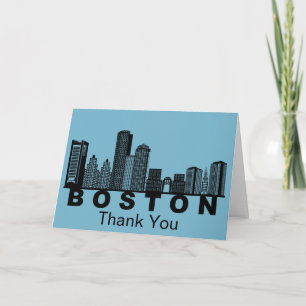Boston Skyline Silhouette  Dankeskarte
