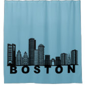Boston Skyline Silhouette  Duschvorhang (Vorderseite)