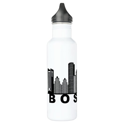 Boston Skyline Silhouette  Edelstahlflasche (Links)