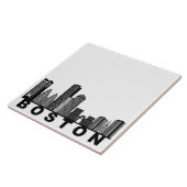 Boston Skyline Silhouette Fliese (Seite)