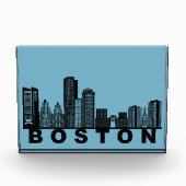Boston Skyline Silhouette Fotoblock (Vorderseite)