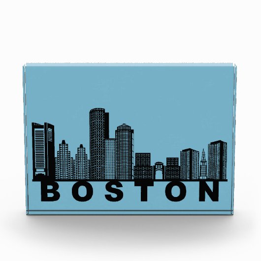 Boston Skyline Silhouette  Fotoblock (Vorderseite)
