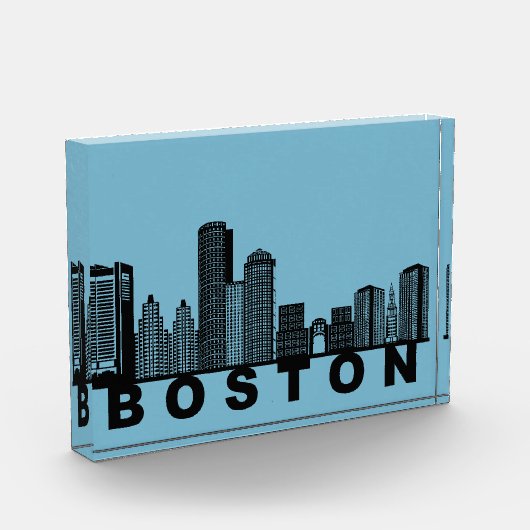Boston Skyline Silhouette Fotoblock (Links)