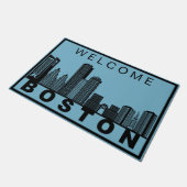 Boston Skyline Silhouette  Fußmatte (Schrägansicht)