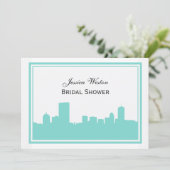 Boston Skyline Silhouette Gerahmt H Brautparty Einladung (Stehend Vorderseite)