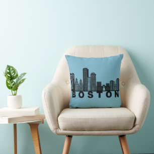 Boston Skyline Silhouette Kissen