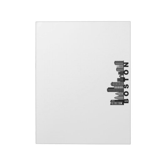 Boston Skyline Silhouette  Notizblock (Rotiert)