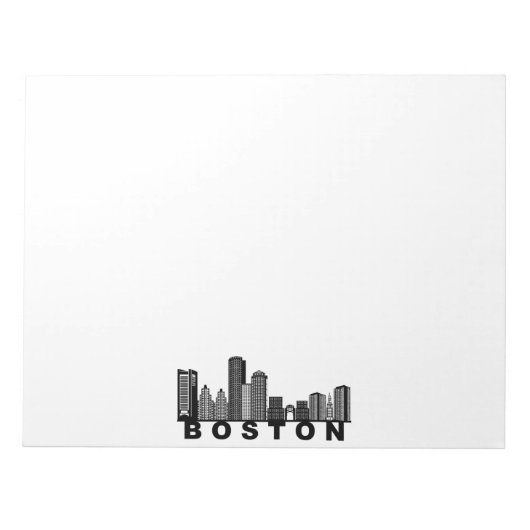 Boston Skyline Silhouette Notizblock (Vorderseite)