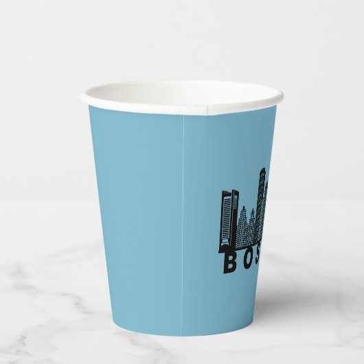 Boston Skyline Silhouette  Pappbecher (Rechts)