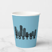Boston Skyline Silhouette Pappbecher (Vorderseite)