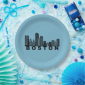 Boston Skyline Silhouette  Pappteller (Party)