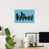 Boston Skyline Silhouette Poster (Heimbüro)