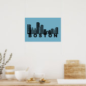 Boston Skyline Silhouette  Poster (Küche)