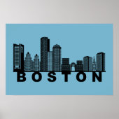 Boston Skyline Silhouette Poster (Vorne)