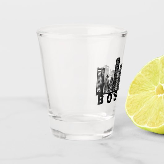 Boston Skyline Silhouette  Schnapsglas (Links)