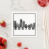 Boston Skyline Silhouette Serviette (Beispiel)