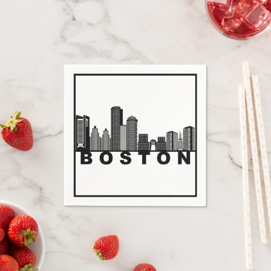 Boston Skyline Silhouette  Serviette (Beispiel)