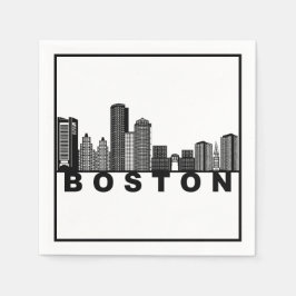 Boston Skyline Silhouette  Serviette