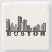 Boston Skyline Silhouette  Steinuntersetzer (Vorderseite)