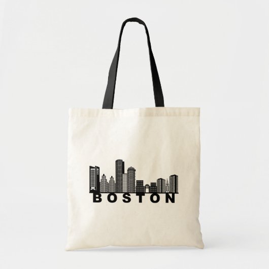 Boston Skyline Silhouette  Tragetasche (Vorne)