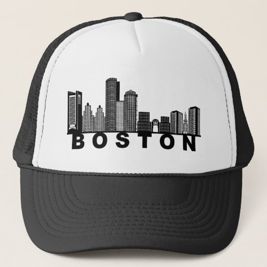 Boston Skyline Silhouette  Truckerkappe (Vorderseite)