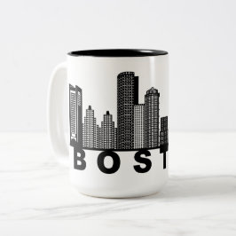 Boston Skyline Silhouette  Zweifarbige Tasse