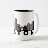 Boston Skyline Silhouette Zweifarbige Tasse (VorderseiteRechts)