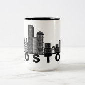 Boston Skyline Silhouette Zweifarbige Tasse (Mittel)
