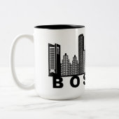 Boston Skyline Silhouette Zweifarbige Tasse (Links)