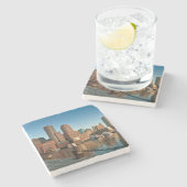 Boston-Skyline Steinuntersetzer (Seitenansicht)