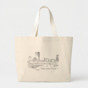 Boston-Skyline-Tasche Jumbo Stoffbeutel
