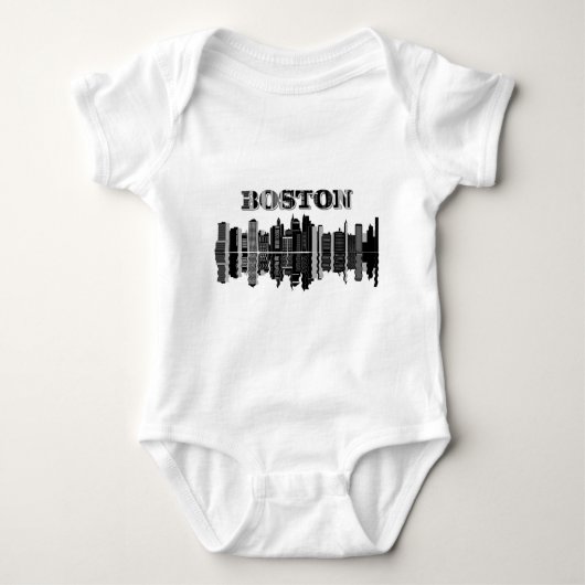 Boston Skyline Typografie Baby Strampler (Vorderseite)