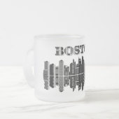 Boston Skyline Typografie Mattglastasse (Vorderseite Links)