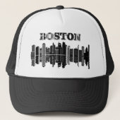 Boston Skyline Typografie Truckerkappe (Vorderseite)