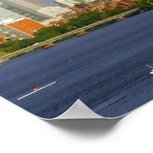 Boston Skyline und Charles River Poster (Ecke)