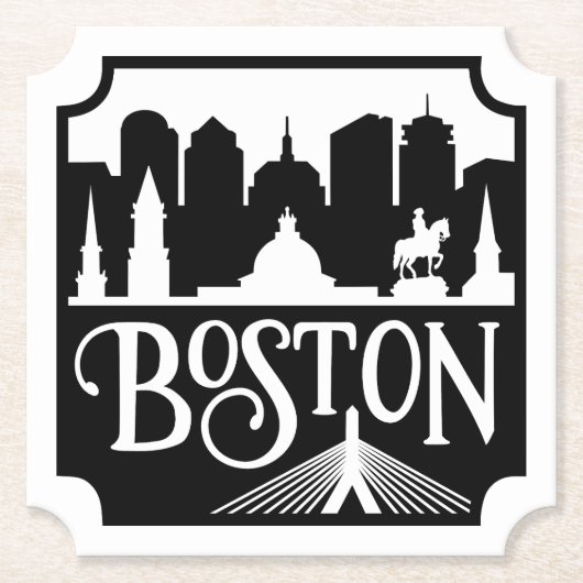 Boston Skyline Untersetzer (Vorderseite)