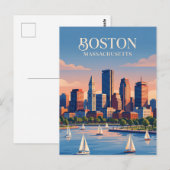 Boston Skyline USA Postkarte (Vorne/Hinten)