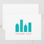 Boston Skyline Vielen Dank Dankeskarte (Vorne/Hinten)