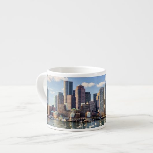 Boston-Skyline von der Ufergegend Espressotasse (Vorderseite Links)