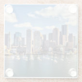 Boston-Skyline von der Ufergegend Glasuntersetzer (Rückseite)