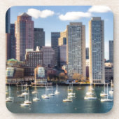 Boston-Skyline von der Ufergegend Untersetzer (Vorderseite)