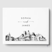 Boston Skyline Wedding Guest Book Gästebuch (Rückseite)
