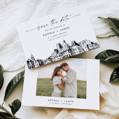 Boston Skyline Wedding Save the Date Card Einladung