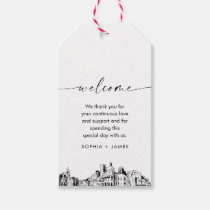 Boston Skyline Wedding Welcome Bag Tag Geschenkanhänger